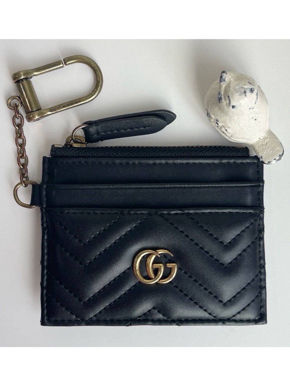 GUCCI GG Marmont Leather Key Chain Wallet #443127-6667